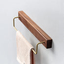 GobekUsa Black Walnut Wood Towel Rack with Brass Accents