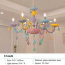 GobekUsa Crystal Chandelier Kids Bedroom Rainbow Candle Light Fixture