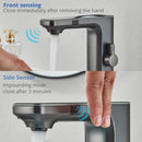 GobekUsa LCD Sensor Basin Faucet Hot Cold Water Mixer Tap Touchless Vanity Faucet