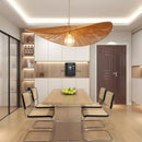 GobekUsa Hemp Rope Straw Hat Pendant Lights LED Decorative Lighting for Living Room and Restaurant