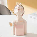 GobekUsa Butterfly Girl Sculptures: Pink Room Decor & Fairy Garden Art for Modern Bedroom
