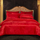 GobekUsa Jacquard Satin Summer Bedding Set - Elegant & Skin Friendly Duvet Cover - Single/Double Size