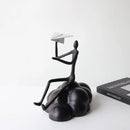 "GobekUsa Resin Paper Airplane Cloud Figure for Home Decor - Black Cartoon Abstract Figurine"