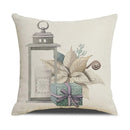 GobekUsa Cartoon Birds Christmas Pillowcase 45X45cm - Linen Sofa Cushion Cover