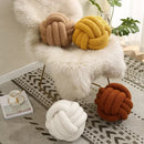 GobekUsa Lamb Fleece Sofa Bed Pillows, High-End Knotted Ball Cushions for Elegant Living Room Decor