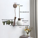 GobekUsa Ceramic LED Wall Lamp Modern Wood Decor Stair Light Fixtures