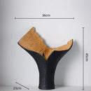 GobekUsa Black Gold Resin Handicrafts Display Vase Candlestick Home Decor