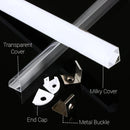 GobekUsa LED Aluminum Profiles Corner Channel with Transparent/Milky Diffuser for Strip Lights