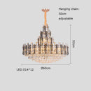GobekUsa Crystal LED Oval Round Chandelier Hanging Lamp - Dimmable Ceiling Pendant