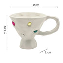 GobekUsa Gemstone Setting Ceramic Breakfast Mug with Handle