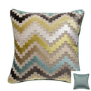GobekUsa Geometric Chenille Flocking Cushion Cover: Grey-Beige Home Decor Pillow Case