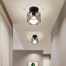 GobekUsa Iron Cage Retro Ceiling Lamp for Home Lighting