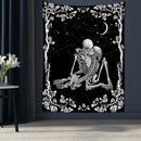 GobekUsa Lovers Skull Tapestry Wall Hanging Black White Romantic Skeleton Home Decor