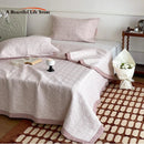 GobekUsa Cotton Quilted Bedspread Set With Pillowcases