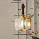 GobekUsa Glass Brass Pendant Lamp Adjustable Wire LED Dining Room Kitchen Bar Balcony Decor