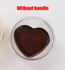 GobekUsa Heart Glass Mug Set: Double Wall Couple Cups for Tea, Coffee, Beer - Gift Drinkware