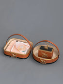 GobekUsa Brown Leather Desktop Storage Basket and Tissue Box