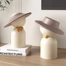 GobekUsa Abstract Couple Bust Sculpture: Modern Decorative White Statue for Stylish Home Decor