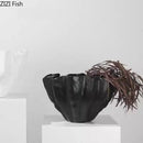 GobekUsa Black Resin Bud Vase Modern Room Decor Flowers Arrangement Desk Vase