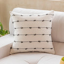 GobekUsa Cotton Stripe Jacquard Cushion Cover Set: Blue Yellow Grey Pink Beige Black