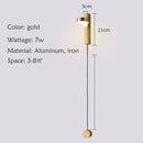 GobekUsa Black Gold Rotating LED Wall Lamp for Bedroom & Living Room