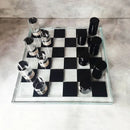 GobekUsa Geometric Crystal Chessboard: Transparent Chess Set Home Decor & Figurines