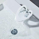 GobekUsa Golden/White & Black Waterfall Basin Faucet - Brass Sink Mixer Tap - Hot & Cold