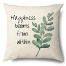 GobekUsa Green Leaves Decorative Pillow Case - Simple Style Cotton Linen Sofa Cushion Cover