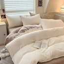 GobekUsa High-Density Milk Fleece Duvet Set with Winter Warmth King Bedding & Plush Blanket Cover