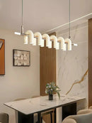 GobekUsa Art Deco White Acrylic Chandeliers: Elegant Indoor Living Room Lamps