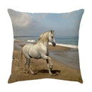 GobekUsa Galloping Horse Pillowcase: Wild Horse Print Linen Cushion Cover for Home Decoration