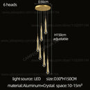 GobekUsa Crystal LED Pendant Chandelier for Modern Luxury Living Room