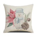 GobekUsa Cartoon Birds Christmas Pillowcase 45X45cm - Linen Sofa Cushion Cover
