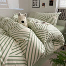 GobekUsa Grid Print Cotton Bedding Set for Single Double Beds
