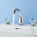 GobekUsa Gold Crystal Handle Basin Faucet, 3 Hole Widespread Bathroom Sink Tap