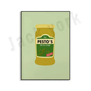 GobekUsa Blue Cool Beans Pesto Pasta Food Art Poster Soy Pun