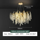 GobekUsa Frosted Aluminum Golden Branch Crystal Chandelier