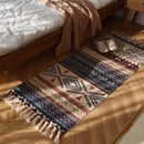 GobekUsa Linen Plaid Cotton Weave Carpet - Bohemian Style Rug for Living Room, Bedroom, and Home Decor