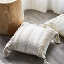 GobekUsa Geometric Embroidery Cushion Cover with Tassel, Home Decor Pillowcase, Various Sizes