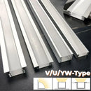 GobekUsa LED Aluminum Profiles Corner Channel with Transparent/Milky Diffuser for Strip Lights