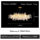 GobekUsa Gold Chandelier Glass Pendant Lamp for Home Decor - Modern Luxury Lighting