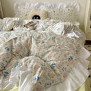 GobekUsa Korean Lace Bedding Set, Full Double Size, Washed Cotton, Soft Bedclothes