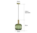 Nordic Ribbed Glass Pendant Light in Green, Grey or Amber