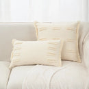 GobekUsa Boho Linen Cotton Pillow Cover with Tassels - Beige Square/Rectangular 45x45cm/30x50cm