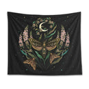 GobekUsa Death's Head Tapestry Wall Hanging Moon Flower Trippy Carpet Dorm Room Decor