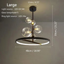 GobekUsa Glass Bubble LED Ceiling Chandelier for Home, Modern Ring Hanging Light Fixtures