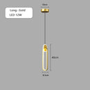 GobekUsa Black Gold Round Pendant Light Chandelier for Bedside Long Cable 12W