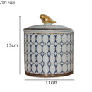 GobekUsa Gold Plated Ceramic Storage Jar with Candle Cup Cosmetic Containers Desk Decoration