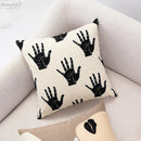 GobekUsa Abstract Beige Coffee Brown Knot Cushion Cover | Handmade Neutral Art for Sofa Bed