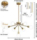 GobekUsa 8-Head Nordic Ceiling Chandelier in Black White Gold for Modern Home Decor